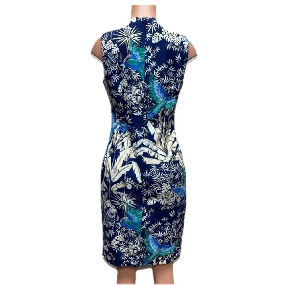 J. McLaughlin Size 2 Dress Parrot Kay Sheath Sleeveless Tropical Summer Blue New
